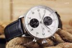 Fake IWC Portuguese White Chronograph Watch SS Case_th.jpg